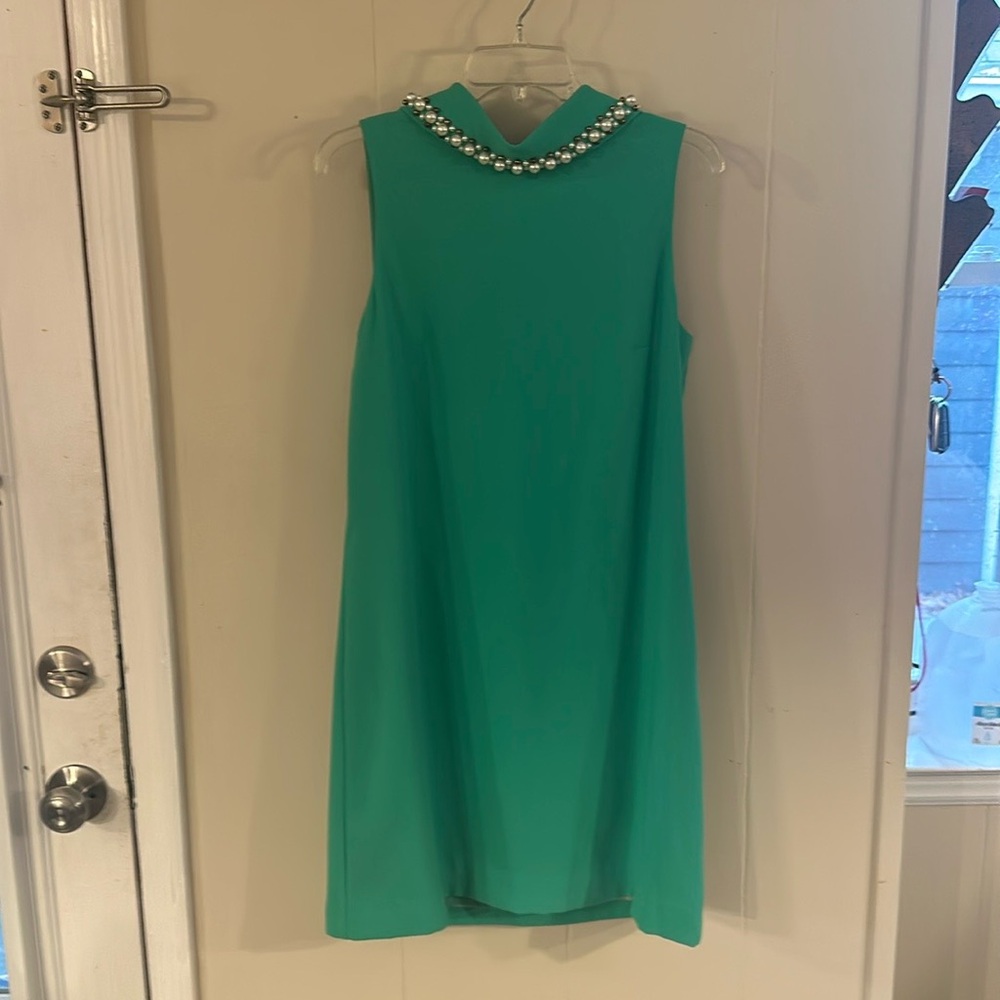 Lilly Pulitzer Green Embellished Sheath Mini Dress